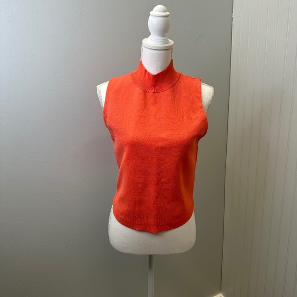 REVOLVE House of Harlow 1960 orange sleeveless turtle neck top size Large - Picture 1 of 7